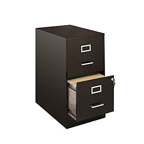 Pemberly Row 2 Drawer File Cabinet in Black