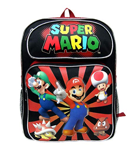 Backpack - Nintendo - Super Mario Black & Red 14" School Bag