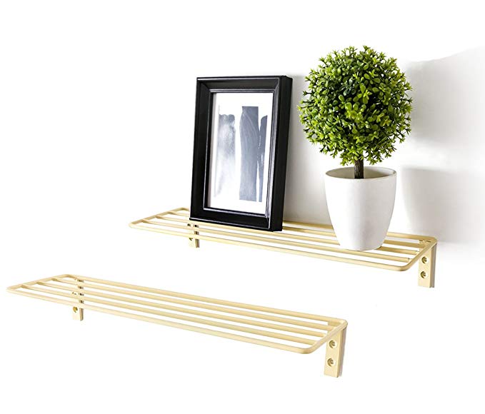 Mkono 2-Pack Floating Wall Shelves Display Picture Ledge Shelf Modern Home decorative, White