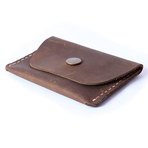 Slim Leather Wallet Credit Card Holder,HandMade Simple Card Case for Men Women