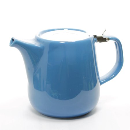 Daze Ceramic Teapot w/ Stainless Steel Lid & Infuser - #1 Best Teapot To Brew Loose Leaf Tea (700ml / 24oz, Blue)
