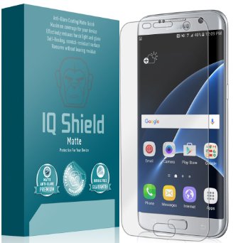 IQ Shield Matte - Samsung Galaxy S7 Edge Anti-Glare Screen Protector Full Coverage with Lifetime Warranty Replacements - Premium Bubble-Free HD Film with Anti-Fingerprint Coating