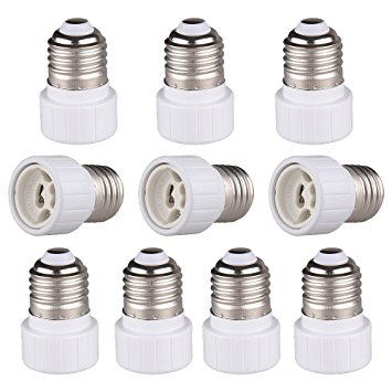 Onite 10 PCS E26 E27 Edison Screw to GU10 Bayonet Base Adapter Lamp Socket (10-Pack)