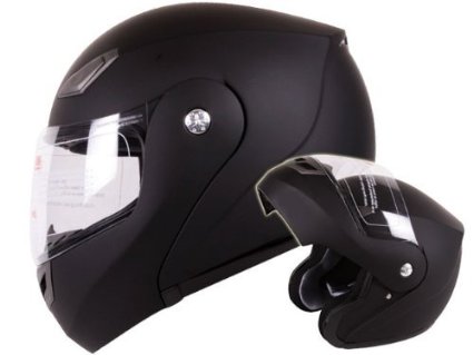 Modular Flip-up Motorcycle Helmet Matte Flat Black DOT 936 Small