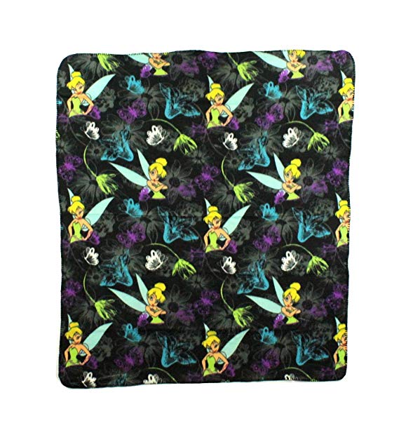 Tinkerbell Black Repeater Fleece Character Blanket 50 x 60-inches