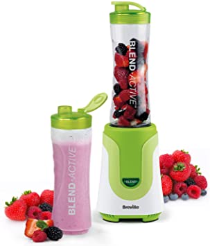 Breville Blend Active Personal Blender & Smoothie Maker with 2 Portable Blending Bottles (600ml), 300W, Green [VBL062]