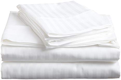 Impressions by Luxor Treasures 100% Egyptian Cotton 650 Thread Count Sheet Set, White, Full, 4-Piece