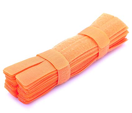 PASOW 50pcs Cable Ties Reusable Fastening Wire Organizer Cord Rope Holder 7 Inch (Orange)