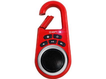 ION Clipster Ultra-Portable Bluetooth Speaker with Built-In Clip (Red)