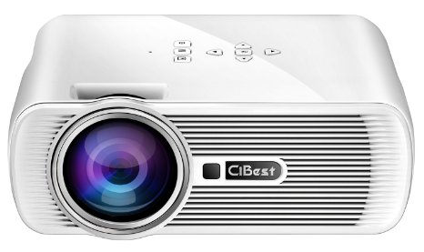 Video Projector CiBest® 1200 Lumens Portable LCD LED Projector for Parties, Home Entertainment, Camping with HDMI cable (White)