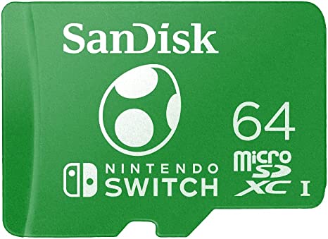 SanDisk 64GB microSDXC Card Licensed for Nintendo Switch, Yoshi Edition - SDSQXAO-064G-GN6ZN