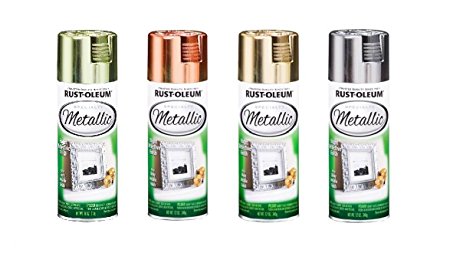 Rust-Oleum Metallic Color Spray Set - 11-Ounce Cans - Brass, Copper, Gold, & Silver