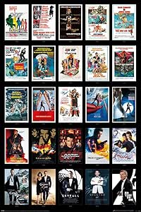 James Bond - 007 - Movie Poster Checklist (25 Regular Desing Posters Montage) (Size: 24" x 36")