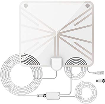 [New] HD Digital Antenna, Indoor TV Antenna, Long Range Amplified HDTV Antenna 60 to 70 Miles with 13.12 Feet Coaxial Cable