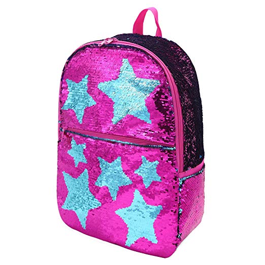 Sequin School Backpack for Girls Boys Kids Cute Kindergarten Elementary Book Bag Bookbag Glitter Sparkly Back Pack