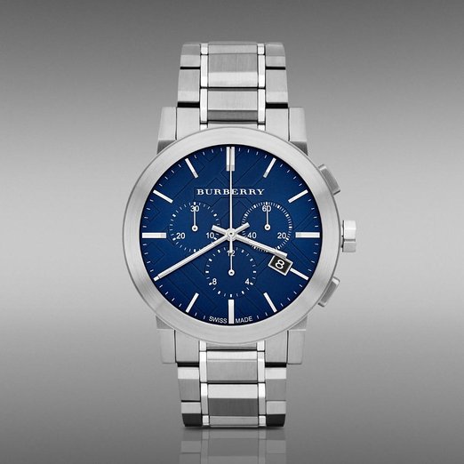Chronograph Blue Dial Stainless Steel Mens Watch BU9363