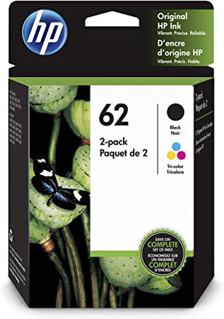 HP 62 | 2 Ink Cartridges | Black, Tri-color | C2P04AN, C2P06AN (N9H64FN)