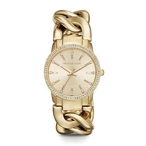 Michael Kors Women's Lady Nini Chain Watch, three hand quartz movement with crystal bezel