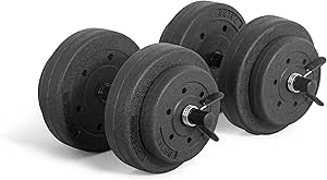 CAP Barbell 40-Pound Adjustable Cement Dumbbell Set – Versatile Vinyl Coated Weights for Home Gym Excellence