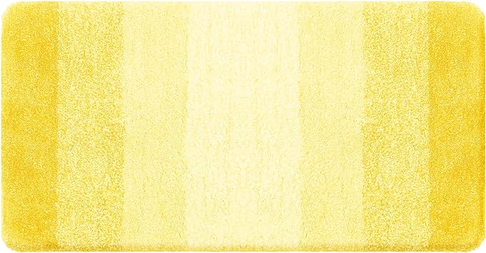 OLANLY Luxury Bathroom Rug Mat 59x20, Extra Soft and Absorbent Microfiber Bath Rugs, Non-Slip Plush Shaggy Bath Carpet Runner, Machine Wash Dry, Bath Mats for Bathroom Floor, Tub and Shower, Yellow