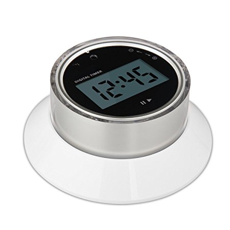 Kitchen Timer EMDMAK Digital Cooking timer with Built-in Magnet Count Down Large LCD Display Lound Alarm Round Shape (Silver)