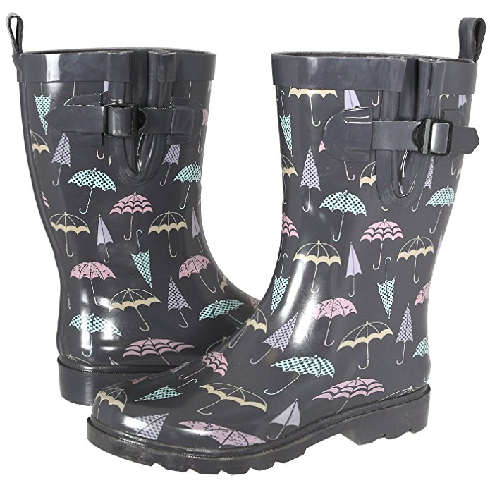 Capelli New York Ladies Umbrella Printed Mid- Calf Rain Boot