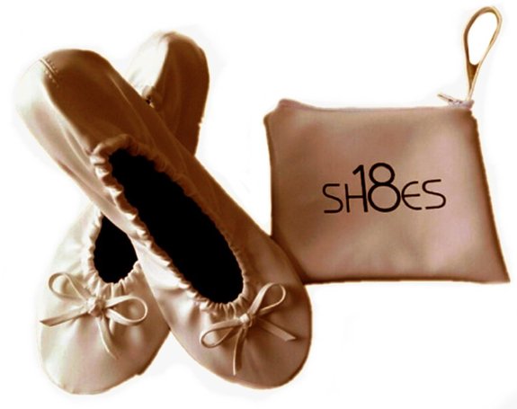 Shoes 18 Women's Foldable Portable Travel Ballet Flat Shoes w/ Matching Carrying Case