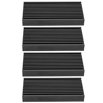 4Pcs Aluminum Heat Sink Large Heatsink Chip Cooling Fin Heat Sink Black Heat Sink Cooling Black 50 x 12.7 x 100mm / 2 x 0.5 x 4in