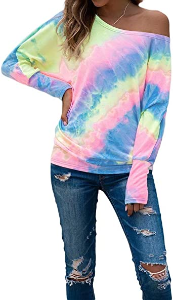 EZBELLE Womens Oversized Sweaters Off The Shoulder Tops Long Sleeve Pullover Sweater Knit Jumper