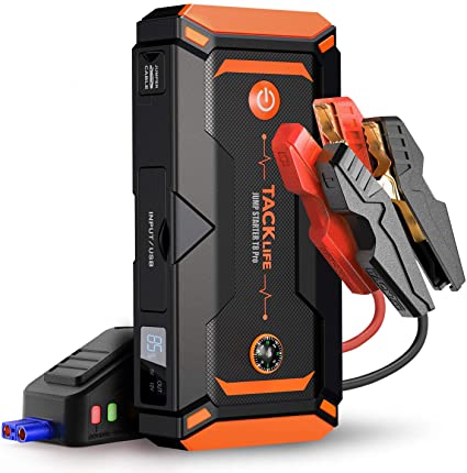 TACKLIFE T8 Pro 800A Peak 18000mAh Car Jump Starter (up to 7.0L Gas, 5.5L Diesel Engine) with LCD Screen, USB Quick Charge, 12V Auto Battery Booster, Portable Power Pack with Built-in LED Light