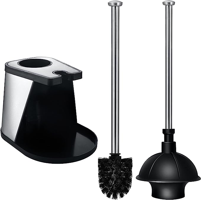 ToiletTree Products Toilet Brush and Plunger Combo - Toilet Brush Plunger Combo - Plunger Brush Combo for Bathroom Accessories - 7.5" x 9" x 20.5"