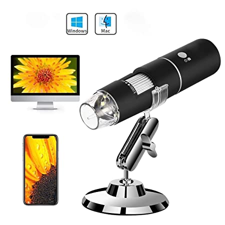 Auslese™ 50 to 1000x Magnification Endoscope, 8 LED USB 2.0 Digital Microscope, Mini Camera with Metal Stand, Compatible with Mac & Window 7 8 10 for PCB Inspection/Measurement