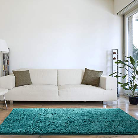 Lavish Home High Pile Shag Rug Carpet - Seafoam - 30x60