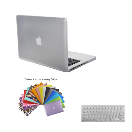 MacBook Pro 13" Case TECOOL® 3 in 1 Ultra Slim Multi Colors Plastic Hard Shell Cover, Silicone Keyboard Cover and Screen Protection for MacBook Pro 13" with TECOOL® Logo Mouse Pad (MacBook Pro 13" Model: A1278, Clear)