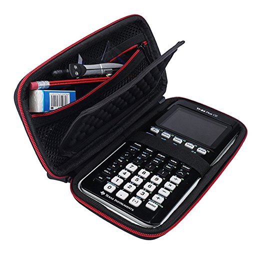 For Graphing Calculator Texas Instruments TI-84 / Plus CE Portable Hard Carrying Case Travel Bag Protective Pouch Box -Extra Room for Pen and Accessories