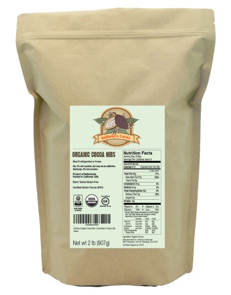 Organic Cacao / Cocoa Nibs, 2 Pounds by Anthony's, Certified Gluten-Free (32 ounces)