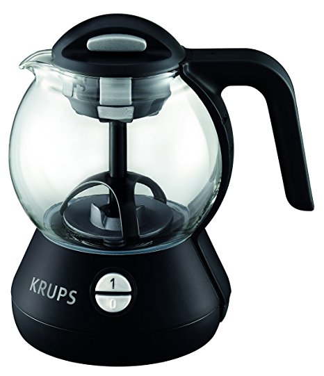 KRUPS FL7028 Personal Glass Tea Kettle with Integrated Infusion Basket, 1-Liter, Black