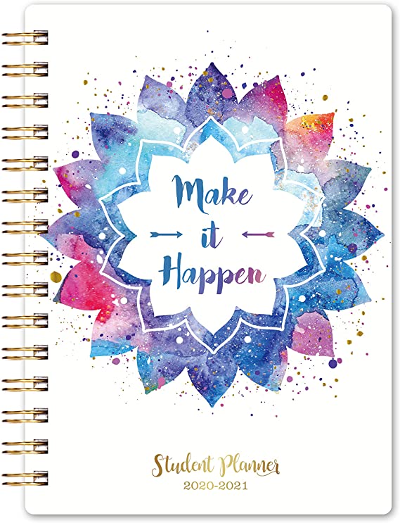 2020-2021 Student Planner - Academic Planner 2020-2021 Agenda, Jul 2020-Jun 2021, 6.4" x 8.5", Strong Binding, Tabs, Back Pocket, Check Box, Bookmark/Ruler and Stickers, Perfect for Students