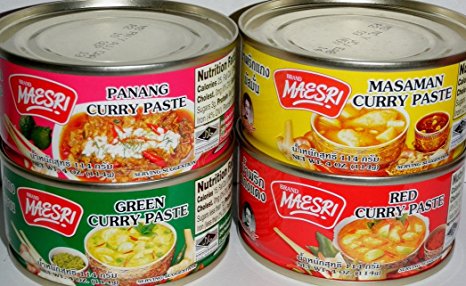 Variety Curry Paste 4pk Green, Red, Masaman, & Panang Curry