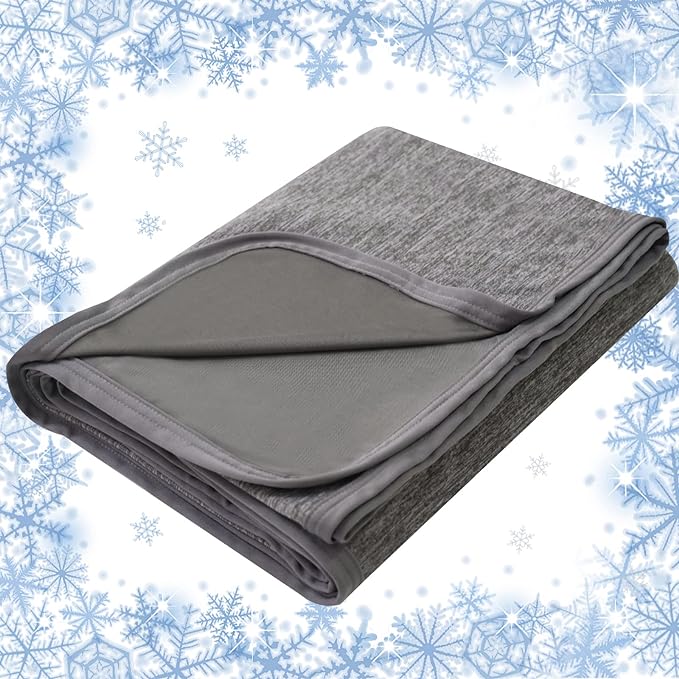 PHF Cooling Blanket for Hot Sleepers Throw Size, Arc-Chill Cool Blanket Absorbs Body Heat to Keep Cool for Night Sweats, Summer Blanket for Bed Sofa Couch, 50x60 inches, Charcoal