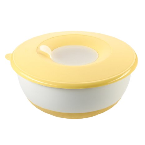 Leifheit 3-in-1 Mix and Store Mixing Bowl-Mixes Serves and Stores 33-Quart Transparent White and Yellow
