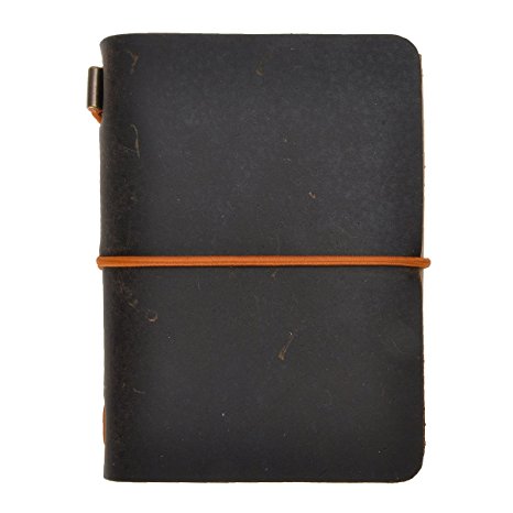 ZLYC Vintage Handmade Refillable Leather Passport Size Travelers Journals Diary Notepad Notebook (Dark Coffee)
