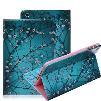 iPad Mini Case, iPad Mini 3 Case, iTrendz [Cute Case] Cherry Blossom PU Leather Flip Case [Card Slot Case] [Magnetic Closure] Stand Smart Cover For iPad Mini 1/2/3 (Retina Display)