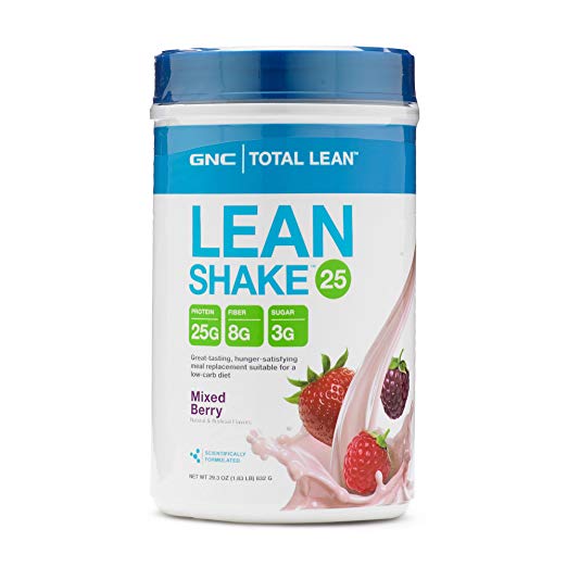 GNC Total Lean Meal Replacement Shake, Promote Lean Muscle Tone Metabolism, Mixed Berry - 1.83 Pound