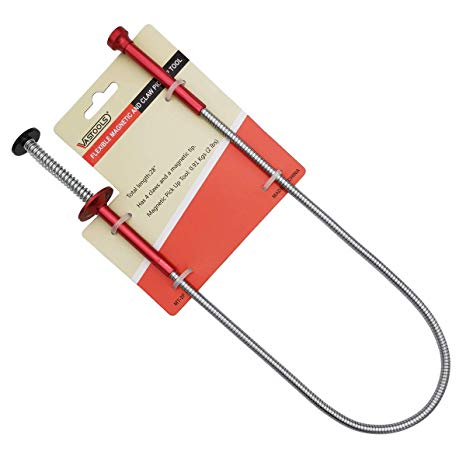 VASTOOLS Flexible Claw Pickup Tool with Magnet/28", 2-in-1 Magnetic Pickup Tool, 4-Finger Claw, Rustless Flexible and Stiff Shaft, User-friendly, Versatile