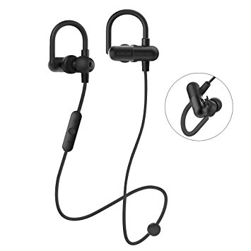 Evershop® 2016 Newest HD Stereo Sport Wireless In-Ear Earbuds Noise Cancelling Sweatproof Bluetooth Headphones With CSR4.1 APT-X Audio 7 Hours Play Time - Black