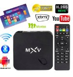 2015 Latest TV Box  Monba MXV Set Top TV Box Preinstalled with Full Loaded Kodi and Cloud Tv Amlogic S805 Quad Core Android 442 Kitkat Wifi LAN 3D Blu-ray 4K Streaming Media Player