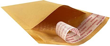 AmazonBasics Kraft Bubble Mailer, 4" x 8" (Internal Size - 3.75" x 7"), 25-Pack