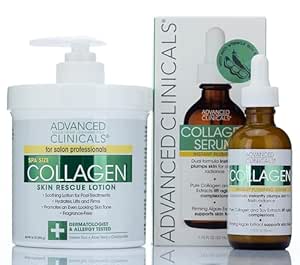 Advanced Clinicals Collagen Plumping Facial Serum   Collagen Skin Rescue Cream Set