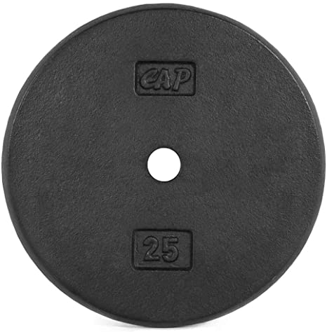 Cap Barbell Standard Weight Plate, 1-Inch, Black